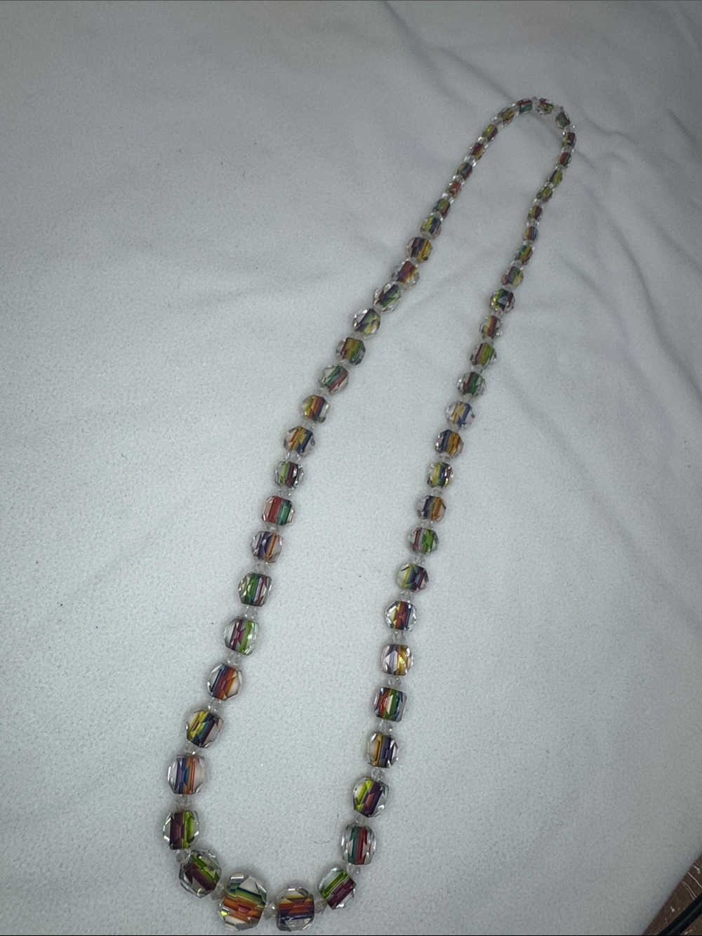 Multicolor Faceted Glass Bead Necklace – Women Jewelry